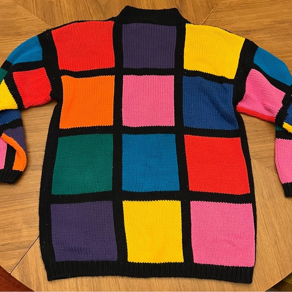 Vintage 80s Colorblock Sweater - Picture 8 of 11